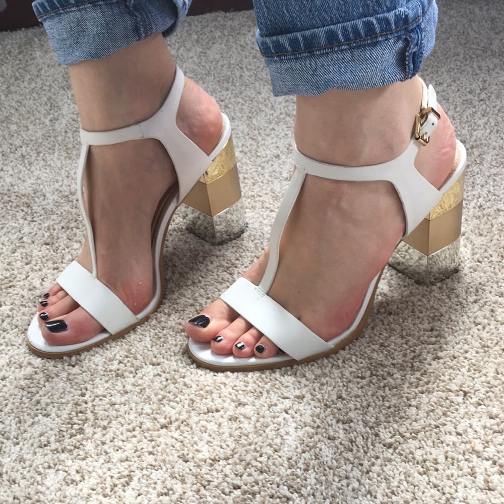 Aldo T-strap Block Heel